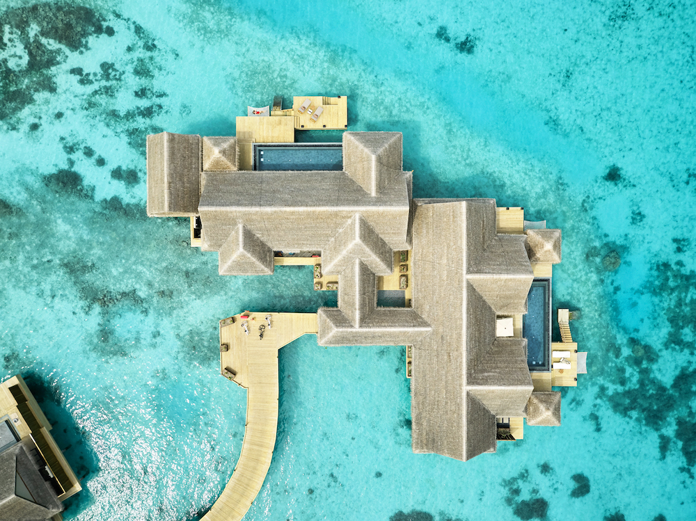 The luxurious three-bedroom Ocean Residence comes with two private infinity pools, two living rooms, and your own butler and boat on-call